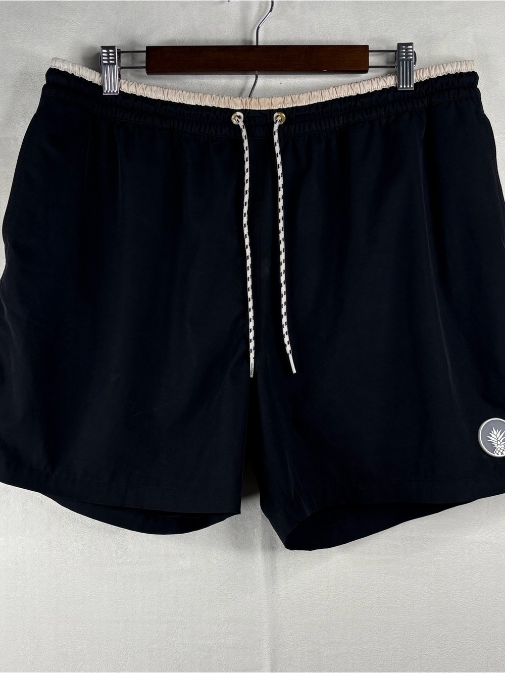 Chubbies Swim Trunks XL 5.5” Inseam Black Lined Elastic Waist Drawstring Shorts